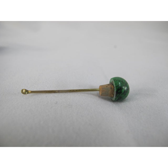 Early 20th Century Antique Chinese Lapis Lazuli Malachite Gold Metal Double Gourd Snuff Bottle For Sale - Image 5 of 9