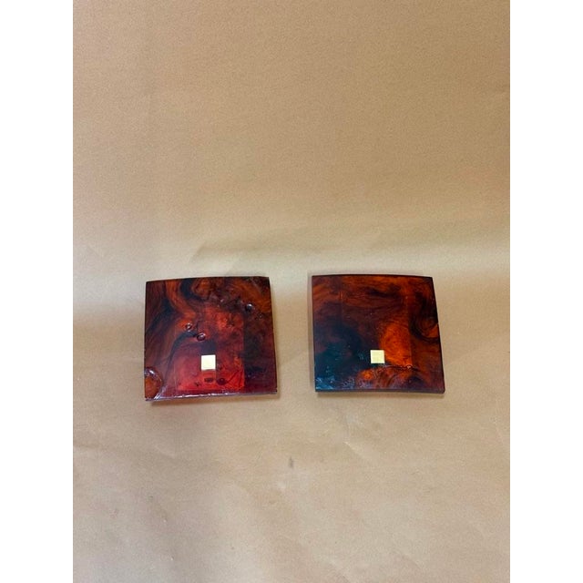 Resin Wall Lights, 1970s, Set of 2 For Sale - Image 7 of 7