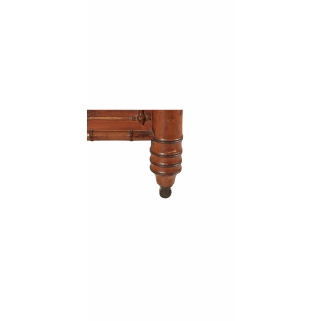 Late 19th Century Antique Hollywood Regency King Size Faux Bamboo Cherry Bed For Sale - Image 5 of 9