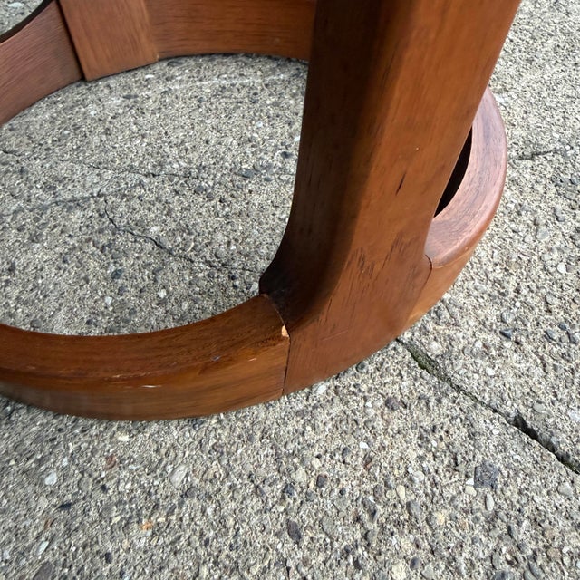 Pair of Lane Rhythm Round Walnut Side Tables Mid-Century Modern For Sale - Image 12 of 12