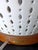 Vintage Ralph Lauren Designer Perforated White Ceramic Lamp W/ Shade For Sale In Houston - Image 6 of 7