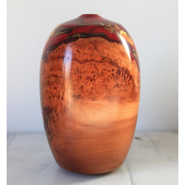 Robert W. Chatelain Black Cherry Burled Wood Hand Turned Vessel For Sale In Milwaukee - Image 6 of 12