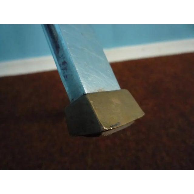 1950s Industrial Stool in Metal & Brass, 1950s For Sale - Image 5 of 8