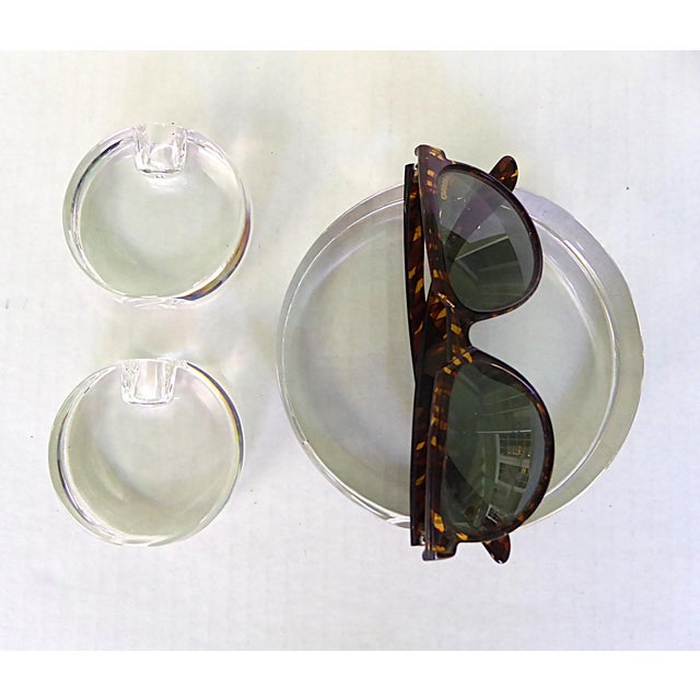 Contemporary Vintage Never Used Set of 3 Val St Lambert Crystal "Beaulieu" Candleholders Belgium 1970s For Sale - Image 3 of 15