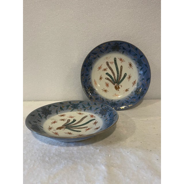 Late 19th Century Antique Late 19th Century Oriental Bowls With Peacock - a Pair For Sale - Image 5 of 9