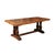 A Southern French Brutalist solid oak dining room trestle table with hand-made terracotta bricks inset top. This Southern...