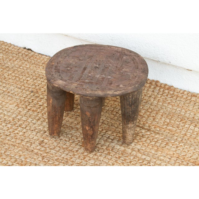 Rustic Tribal Motif Nupe Low Table For Sale - Image 4 of 8
