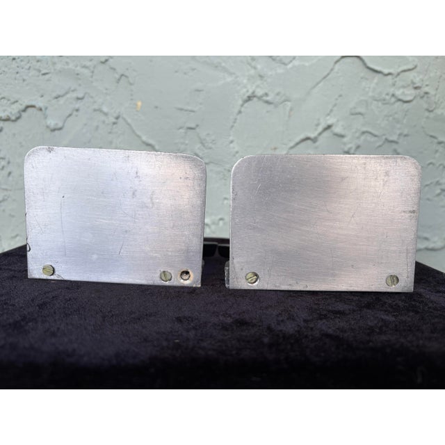 Vintage Cast Iron Hunting Dog Bookends Set With Steel Base Plates – Black Finish For Sale In Orlando - Image 6 of 6