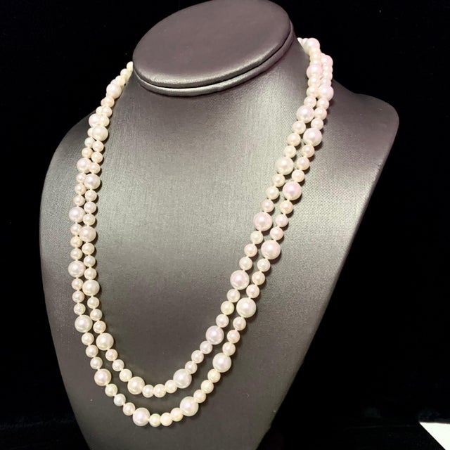 Fine Quality Akoya Pearl Necklace 14k Gold 42" 8.5 mm Certified For Sale - Image 11 of 12