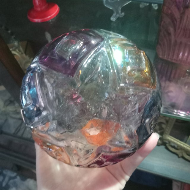 Vintage Mid-Century Bohemian Multicolor Faceted Art Glass Vase, 1960s For Sale - Image 14 of 14