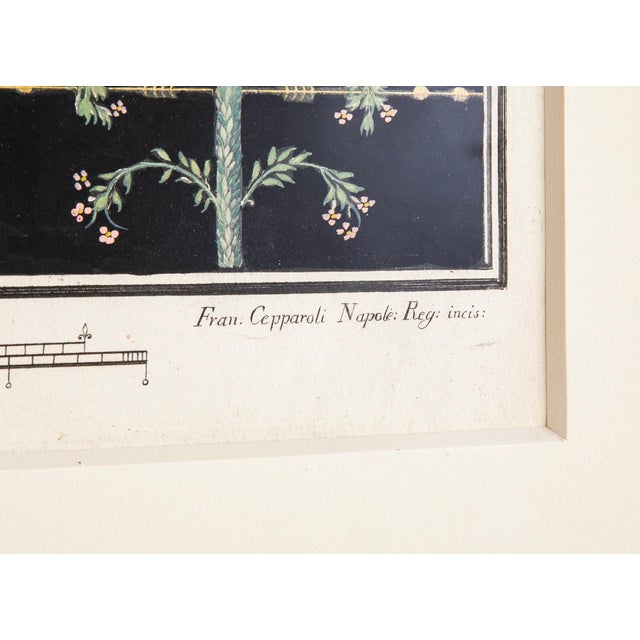Pair 18th Century Italian Hand Colored Engravings Roman Frescoes from Pompeii For Sale - Image 10 of 12