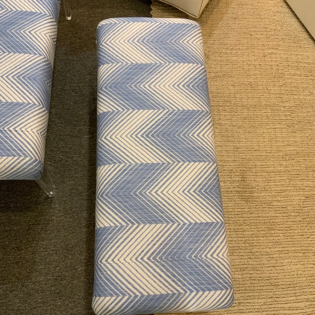 Brunshwig & Fils Custom Fabric Bench For Sale - Image 4 of 5