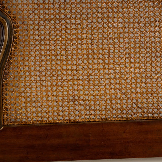 Wood Drexel Heritage Brittany King Headboard French Caning Wicker Carved Wood For Sale - Image 7 of 17