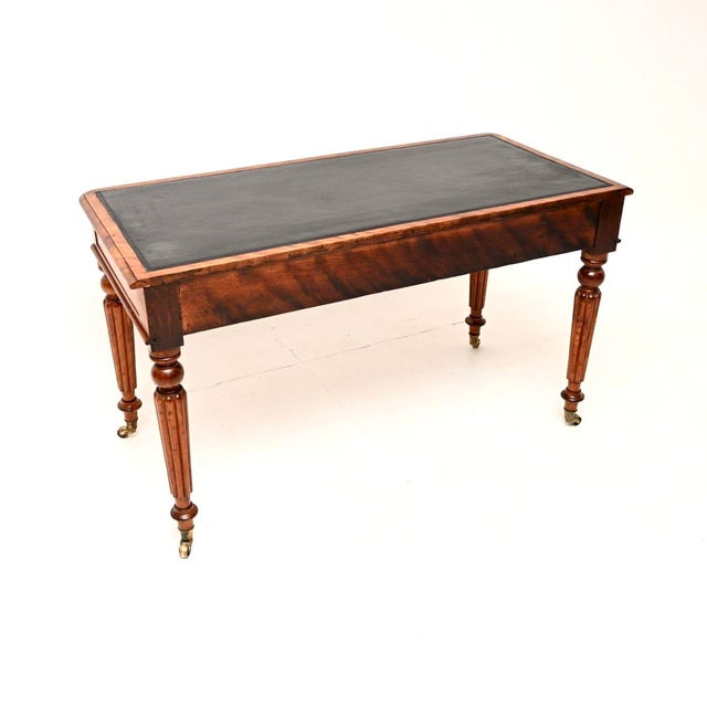 Antique Victorian Satin Wood Writing Table by Maple and Co, 1840 For Sale - Image 4 of 11