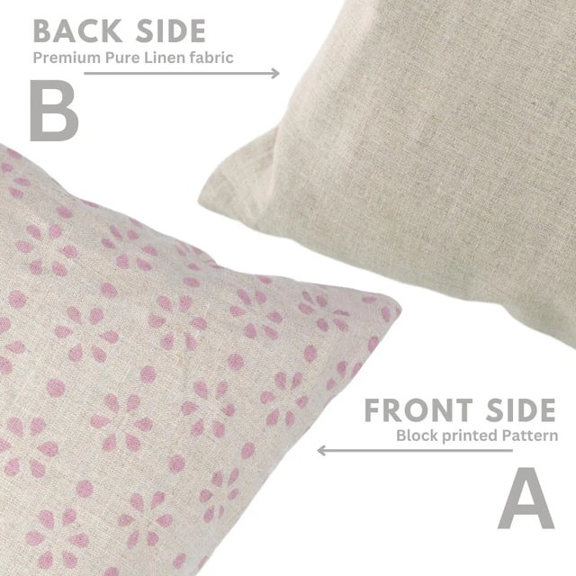 Decorative Pillows, Throw Pillow Covers, Home Decor, Bedroom Decor, Farmhouse Decor, Pillow Case, Block Print Size-12x20, Rang Phool For Sale - Image 4 of 5