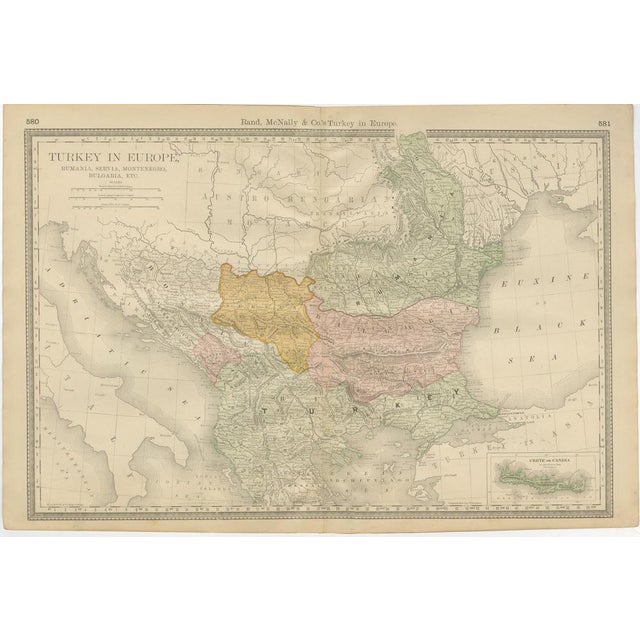 Turkey in Europe Map – Balkans, Rumelia, Serbia, Bulgaria, Rand McNally This detailed political and geographic map titled...