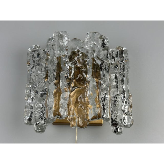 Vintage Ice Glass Wall Lamp by J.T. Kalmar, 1970s For Sale - Image 10 of 18