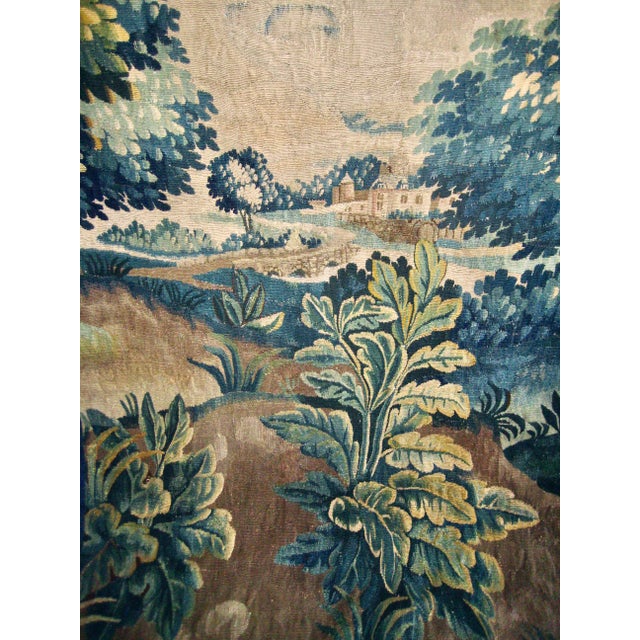 French Aubusson Tapestry Verdure Two Magpies in a Tree 18 Century For Sale - Image 4 of 12