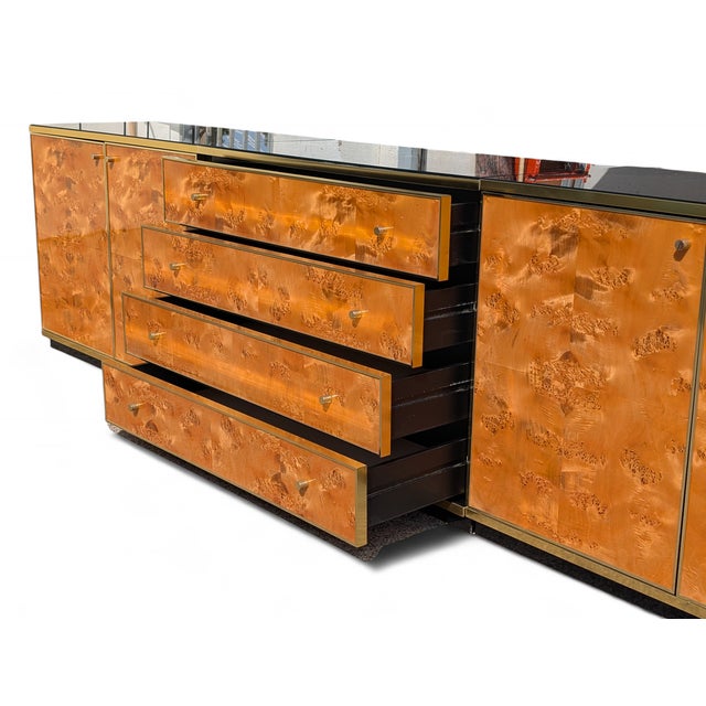 Vintage Burl Wood Sideboard, 1980s For Sale - Image 11 of 14
