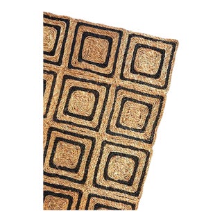 Rush House for Chairish Meridian Seagrass Rug - Natural/Black, 9' x 12' For Sale