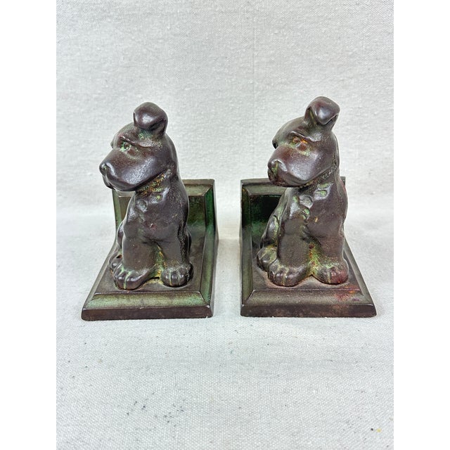 1920s Vintage Cast Iron Terrier Bookends For Sale - Image 5 of 8