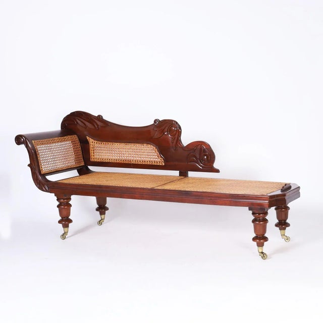West Indies Carved and Caned Daybed or Chaise Lounge For Sale - Image 10 of 10