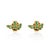 Three Petal Tiny Natural Emerald Studs Earrings - a Pair For Sale - Image 4 of 6