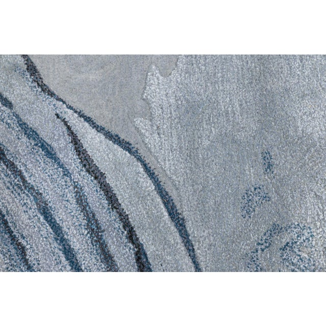Abstract Abstract Glacial Flow - Modern Hand-Tufted Wool & Viscose Area Rug For Sale - Image 3 of 10