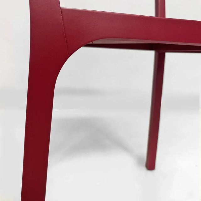 Italian Modern Armchair in Burgundy Varnished Wood, 1980s For Sale - Image 15 of 18