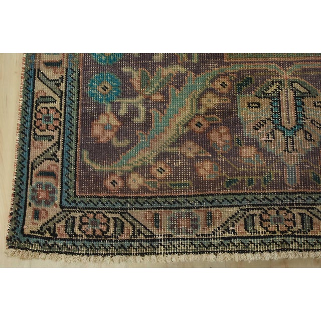 Tabriz Rug 9’8” X 12’10” Pink Wool Vintage Distressed Hand-Knotted Carpet For Sale - Image 12 of 15