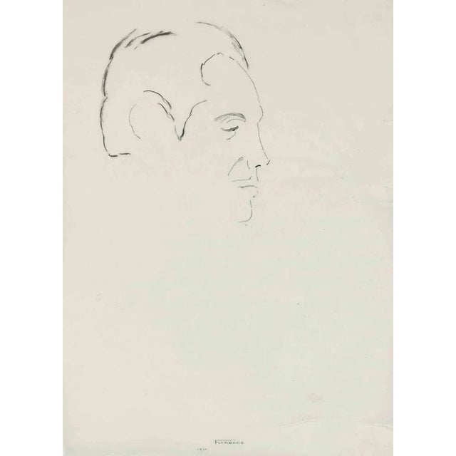 Modern Flor David, Portrait, Drawing, Mid 20th Century For Sale - Image 3 of 3