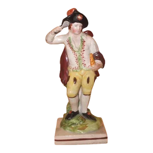 Antique Early 19th Century English Georgian Staffordshire Pearlware Figure of Fire - One of the Four Elements 1800 - 1810