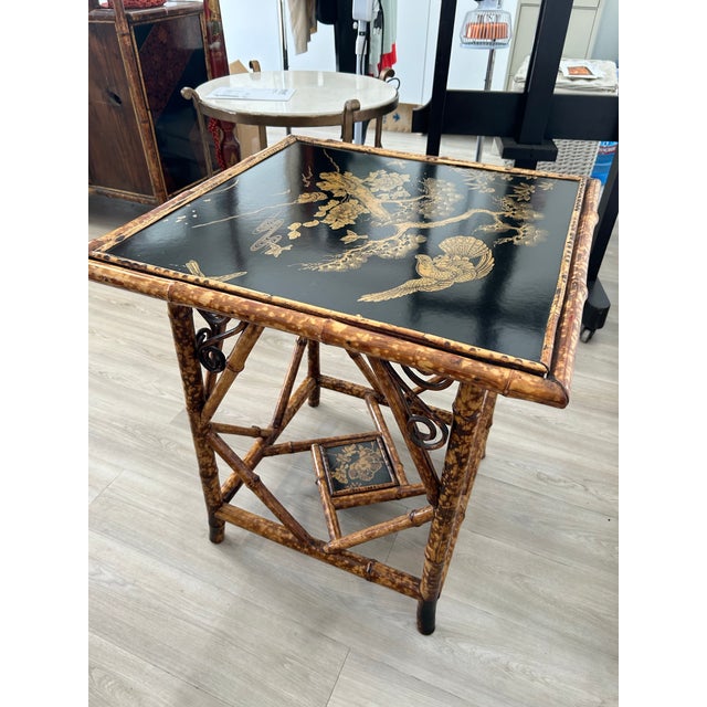 Chinoiserie Chinoiserie Center Square Table For Sale - Image 3 of 7