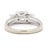 1990s Vintage 14k White Gold 1.75 Ct Princess Cut Diamond Three-Stone Ring, Size 4.75 For Sale - Image 5 of 12