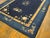 1930s 1930s Blue Navy Floral Antique Chinese Peking Rug 6'4" X 8'8" Handknotted Wool Carpet For Sale - Image 5 of 5