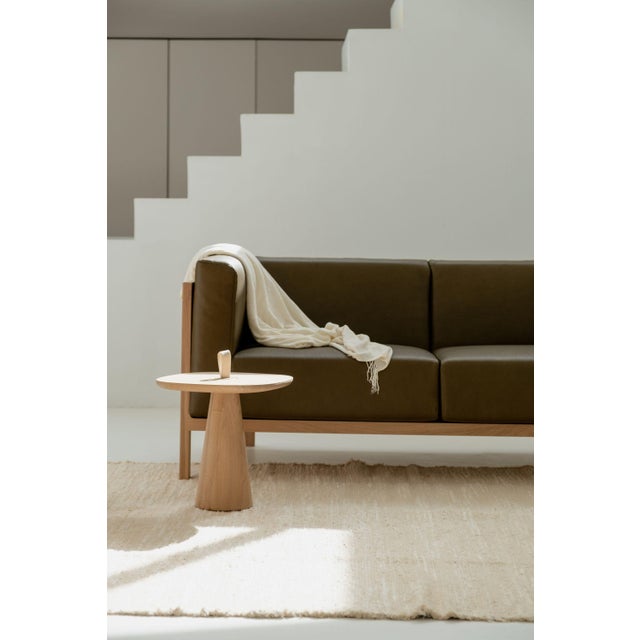 Two-Seater Sofa in Walnut and Leather by Julien Renault For Sale - Image 10 of 13
