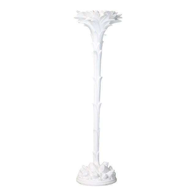 Palm Leaf Torchière or Floor Lamp in the Manner of Serge Roche For Sale