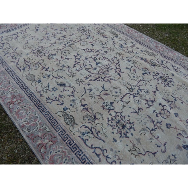 1970s Vintage Turkish Sparta Rug 6′7″ × 10′6″ For Sale - Image 5 of 11