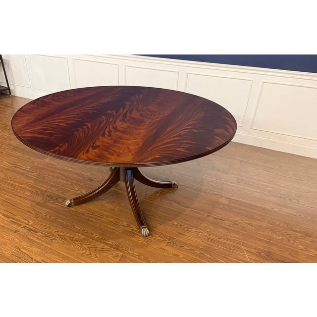 Georgian Style 60 Inch Diameter Mahogany Dining Table by Leighton Hall - Showroom Sample For Sale - Image 13 of 18