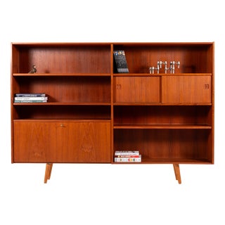 Mid-Century Modern Danish Teak Veneer Bookcase, 1960s For Sale