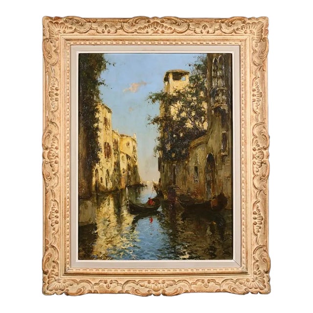 Large Post Impressionist Oil Painting Venice, Albert Duprat 1882-1974 For Sale
