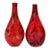 Vibrant Red Murano Style Hand Blown Art Glass Vases - A Pair For Sale