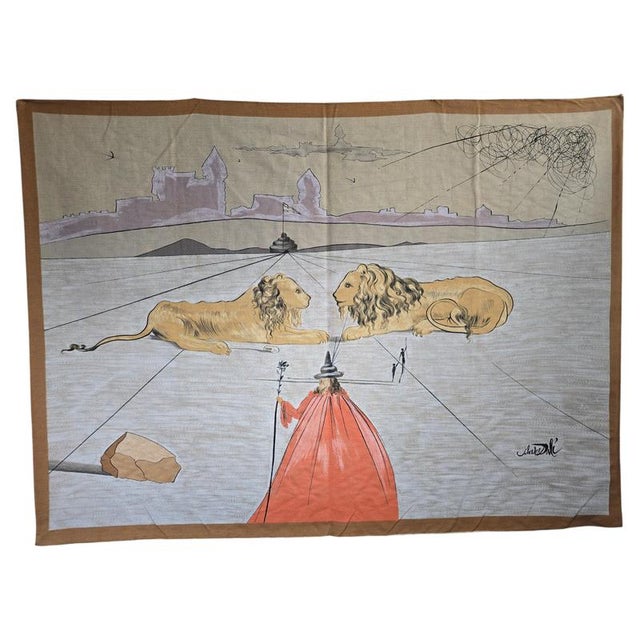 Salvador Dalí, Surrealist Textile Panel with Lions, 1970, Wool For Sale - Image 13 of 13