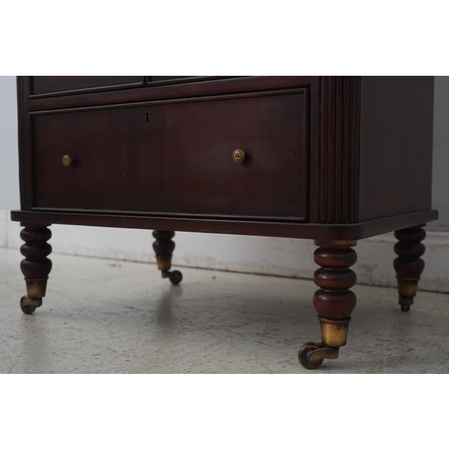 Large Dark Cherry Oversized Bed Side Chest Occasional Stand For Sale - Image 9 of 12