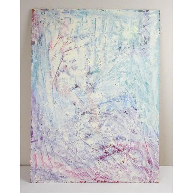Contemporary Late 20th Century Abstract Pastel Texture Painting For Sale - Image 3 of 3