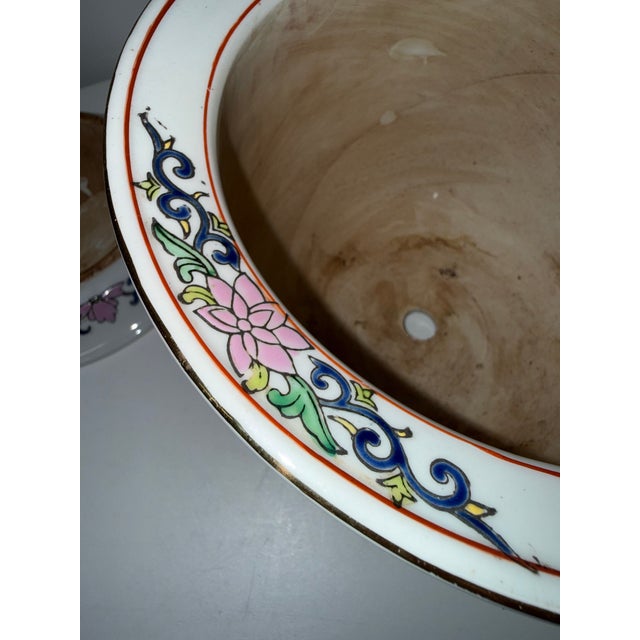 1980s Tobacco Leaf Planter and Saucer For Sale In Houston - Image 6 of 12