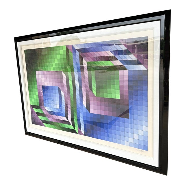 Victor Vasarely Diptych Serigraph Xonau II For Sale