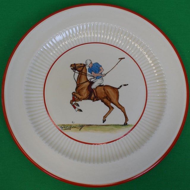 Set X 10 Cyril Gorainoff Hand Painted Polo Scene Dinner 10" Plates For Sale - Image 10 of 14