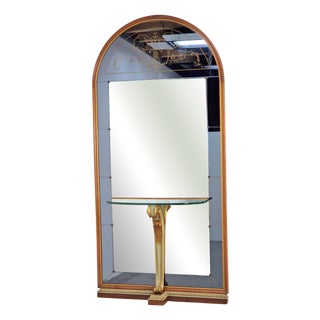 Vintage Floor Mirror with Console Table from Cristal Art, Italy, 1960s For Sale