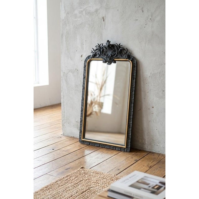 19th Century Empire French Giltwood and Painted Pier Mirror, 1860 For Sale - Image 5 of 16